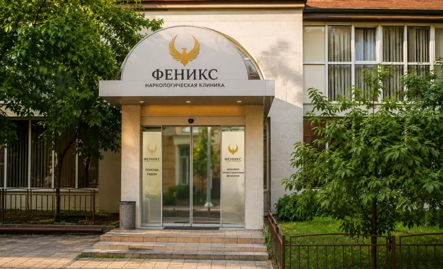 Вход в наркологическую клинику «Феникс» в Западной Двине